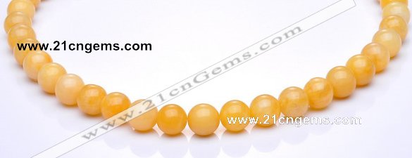 CYJ03 16 inches 8mm round yellow jade gemstone beads Wholesale