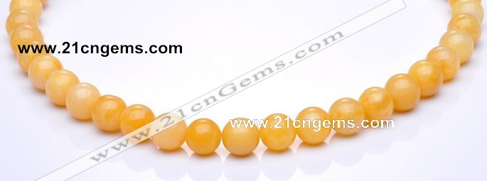 CYJ05 12mm round 16 inches yellow jade gemstone beads Wholesale