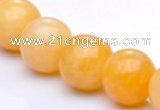 CYJ08 18mm round 16 inches yellow jade gemstone beads Wholesale