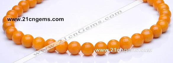 CYJ11 16 inches 8mm round yellow jade gemstone beads Wholesale