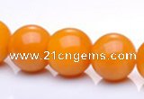 CYJ15 14mm round 16 inches yellow jade gemstone beads Wholesale