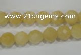 CYJ153 15.5 inches 10mm faceted round yellow jade beads wholesale