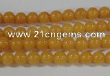 CYJ158 15.5 inches 4mm round yellow jade beads wholesale