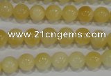 CYJ161 15.5 inches 8mm round yellow jade beads wholesale