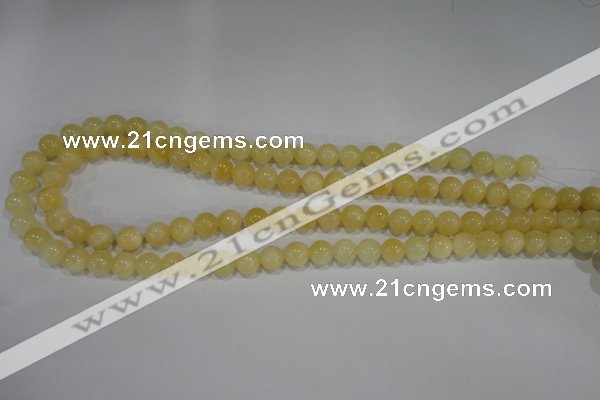 CYJ161 15.5 inches 8mm round yellow jade beads wholesale