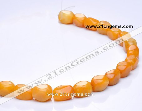 CYJ18 10*14mm irregular yellow jade gemstone beads Wholesale