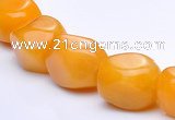 CYJ19 13*18mm irregular yellow jade gemstone beads Wholesale