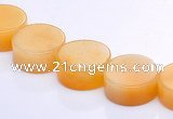 CYJ20 16 inches 12mm coin yellow jade gemstone beads Wholesale