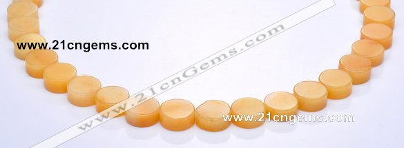 CYJ20 16 inches 12mm coin yellow jade gemstone beads Wholesale