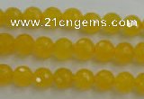 CYJ201 15.5 inches 6mm faceted round yellow jade beads wholesale