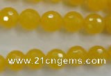 CYJ203 15.5 inches 10mm faceted round yellow jade beads wholesale