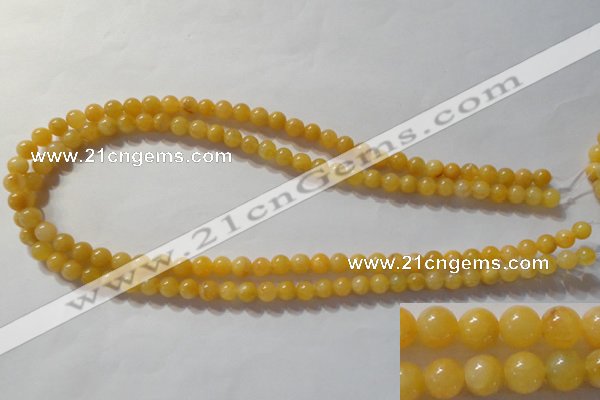 CYJ251 15.5 inches 6mm round yellow jade beads wholesale