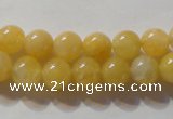 CYJ252 15.5 inches 8mm round yellow jade beads wholesale