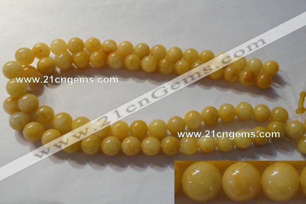 CYJ254 15.5 inches 12mm round yellow jade beads wholesale