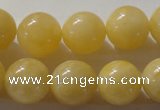 CYJ255 15.5 inches 14mm round yellow jade beads wholesale