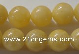 CYJ255 15.5 inches 14mm round yellow jade beads wholesale