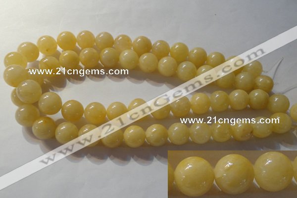 CYJ255 15.5 inches 14mm round yellow jade beads wholesale