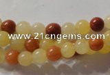 CYJ261 15.5 inches 6mm round mixed color yellow jade beads wholesale