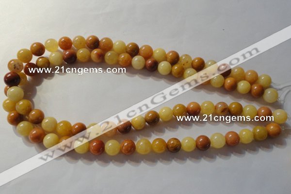 CYJ263 15.5 inches 10mm round mixed color yellow jade beads wholesale