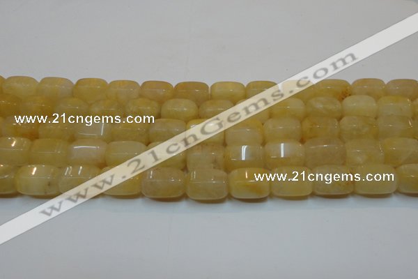 CYJ270 15.5 inches 10*14mm faceted tube yellow jade gemstone beads