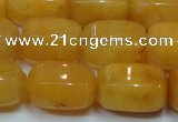 CYJ271 15.5 inches 10*14mm faceted tube yellow jade gemstone beads