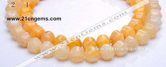 CYJ30 12*12mm pumpkin shape yellow jade gemstone beads Wholesale