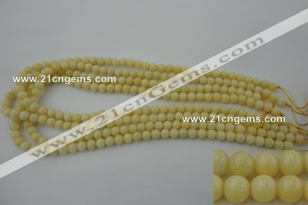 CYJ301 15.5 inches 6mm round yellow jade beads wholesale