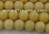 CYJ302 15.5 inches 8mm round yellow jade beads wholesale