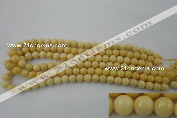 CYJ302 15.5 inches 8mm round yellow jade beads wholesale