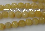 CYJ321 15.5 inches 8mm faceted round yellow jade beads wholesale