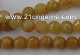 CYJ323 15.5 inches 8mm faceted round yellow jade beads wholesale