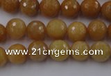 CYJ324 15.5 inches 10mm faceted round yellow jade beads wholesale