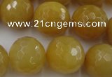 CYJ328 15.5 inches 18mm faceted round yellow jade beads wholesale