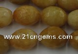 CYJ335 15.5 inches 16*20mm faceted rice yellow jade beads wholesale