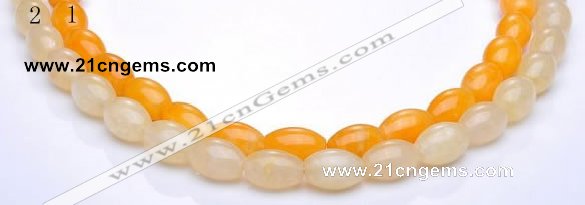 CYJ34 16 inch 10*14mm rice yellow jade gemstone beads Wholesale