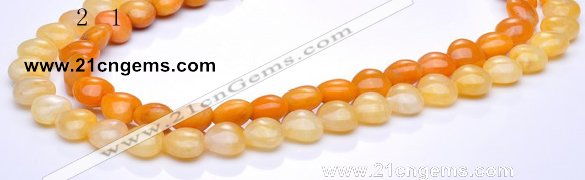 CYJ37 16 inch 12*12mm heart yellow jade gemstone beads Wholesale