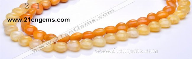 CYJ39 16 inch 20*20mm heart yellow jade gemstone beads Wholesale