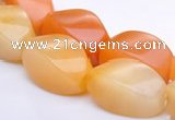 CYJ40 10*14mm twisted rice yellow jade gemstone beads Wholesale