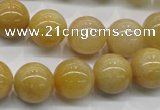 CYJ401 15.5 inches 6mm round yellow jade gemstone beads