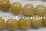 CYJ402 15.5 inches 8mm round yellow jade gemstone beads