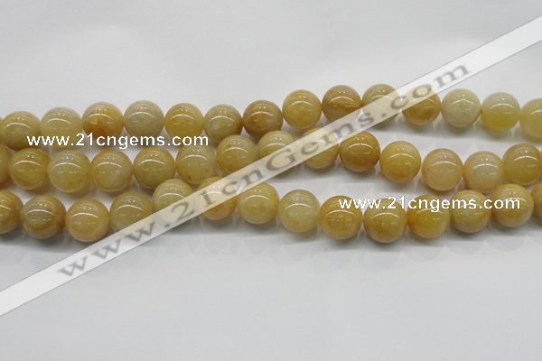 CYJ403 15.5 inches 10mm round yellow jade gemstone beads