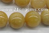 CYJ404 15.5 inches 12mm round yellow jade gemstone beads