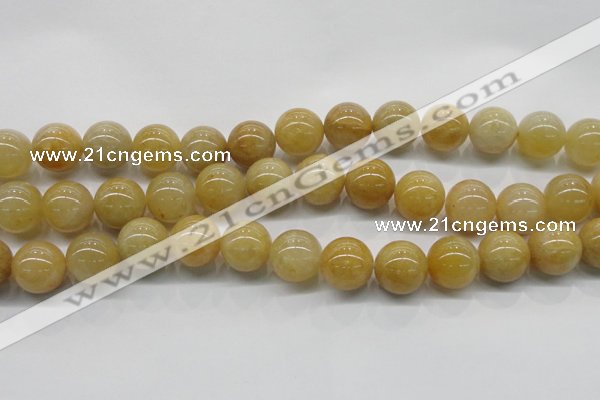 CYJ404 15.5 inches 12mm round yellow jade gemstone beads