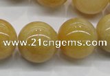 CYJ405 15.5 inches 14mm round yellow jade gemstone beads