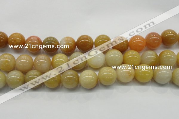 CYJ406 15.5 inches 16mm round yellow jade gemstone beads