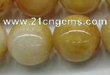 CYJ407 15.5 inches 18mm round yellow jade gemstone beads