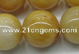 CYJ408 15.5 inches 20mm round yellow jade gemstone beads