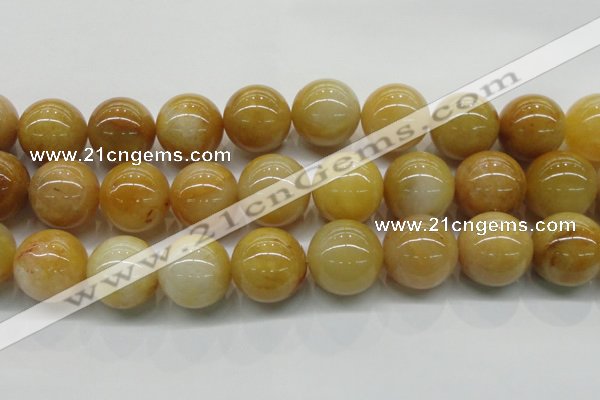 CYJ408 15.5 inches 20mm round yellow jade gemstone beads