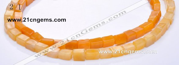 CYJ41 16 inch 5*7mm cuboid yellow jade gemstone beads Wholesale