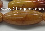 CYJ410 15.5 inches 18*45mm rice yellow jade gemstone beads